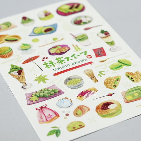 トレーシングペーパーステッカー　抹茶スイーツ