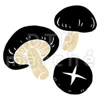 椎茸のレトロ風イラスト-090001