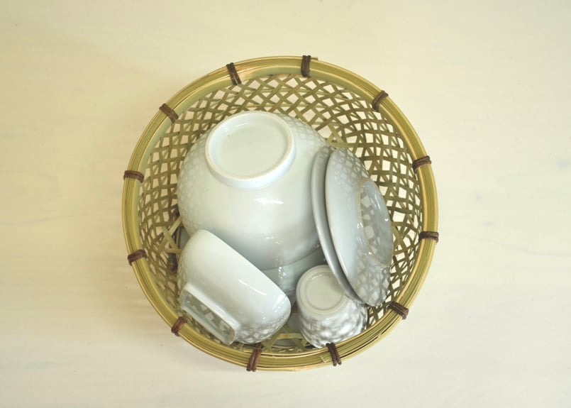 伍竹庵　六つ目茶碗かご 六つ目 茶碗かご | 青竹のざるとかご 伍竹庵