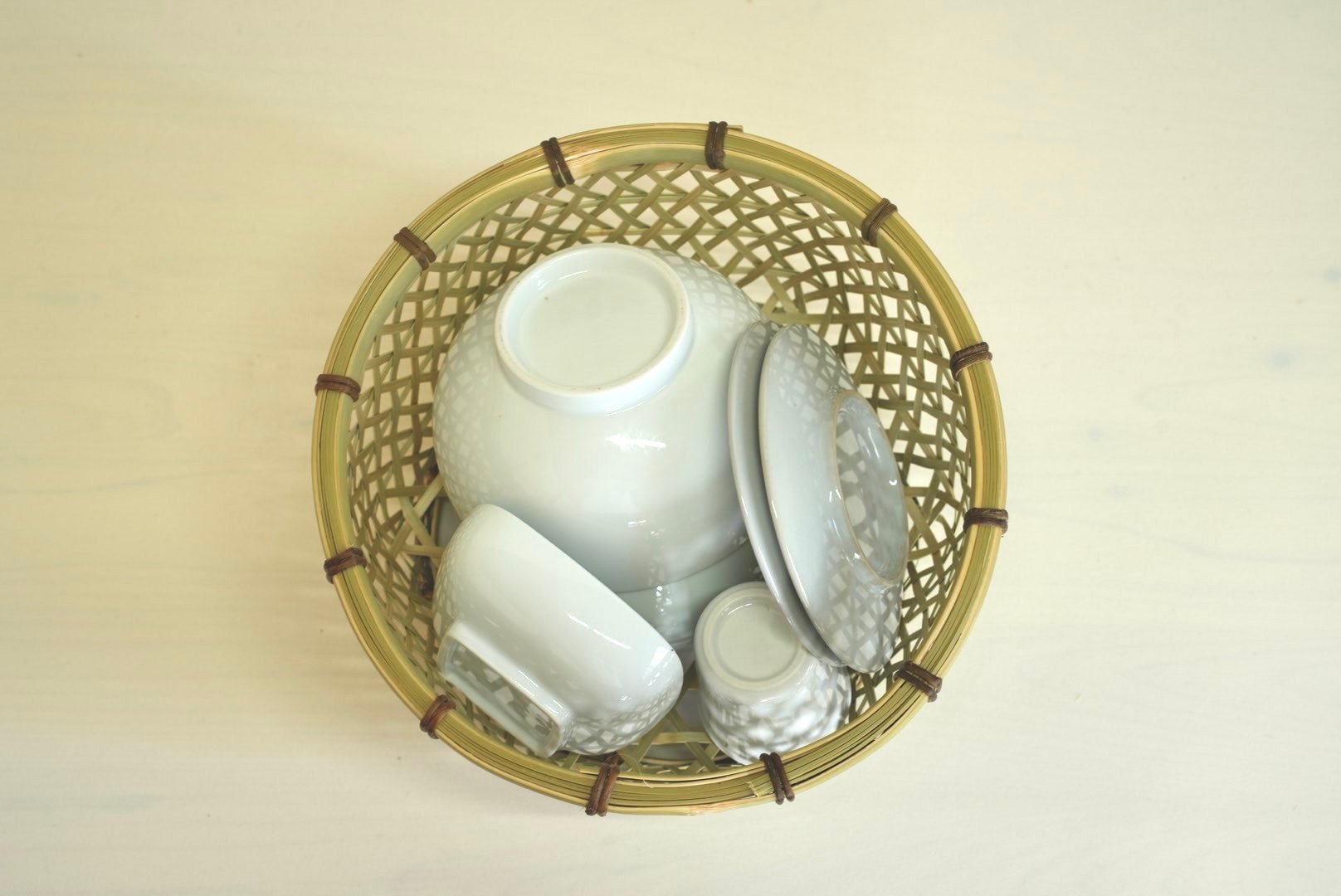 六つ目 茶碗かご | 青竹のざるとかご 伍竹庵