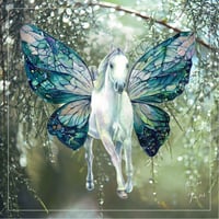 Emerald unicorn postcard