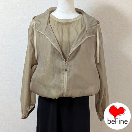 シアーパーカー＆シフォンノースリーブ カジュアルになりすぎないパーカーアンサンブル【国内お取り寄せ】