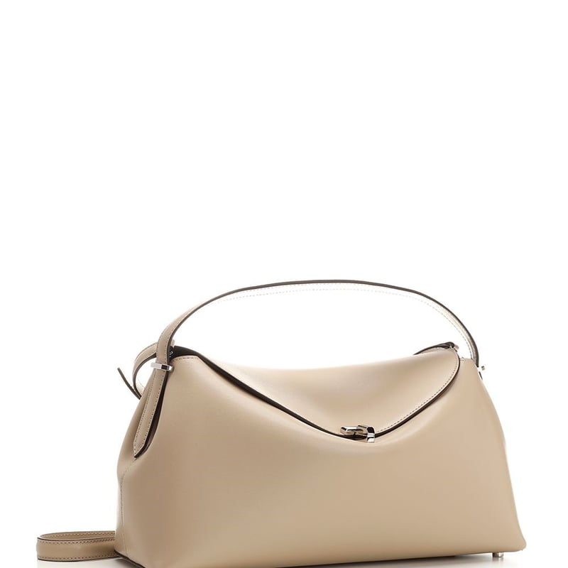 最終　新品未使用　トーテム　TOTEME T-Lock　ハンドバッグ　タン T-Lock grained-leather top handle tan – TOTEME