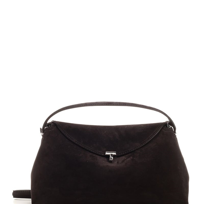 TOTEME T-Lock top handle bag スエード ハンドバッグ T-lock suede top handle espresso – TOTEME