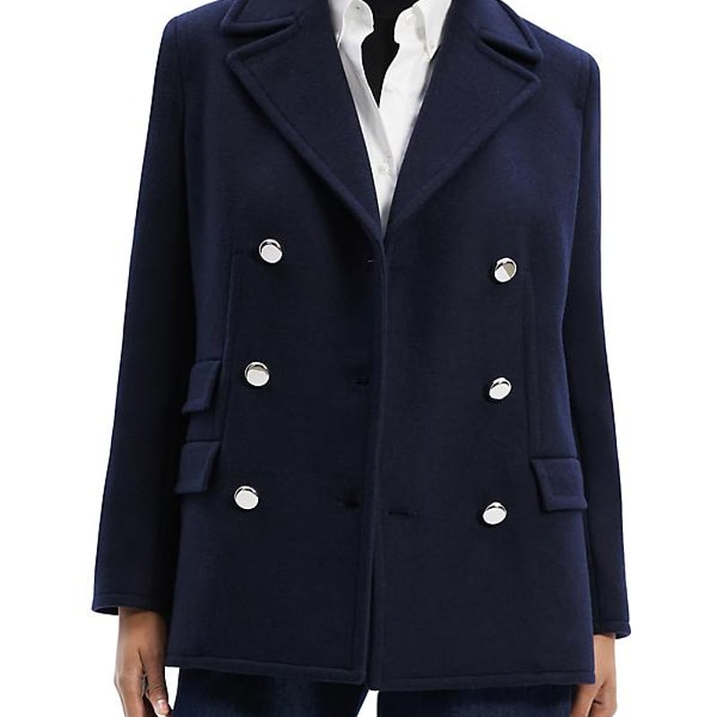 IENA メルトンPコート　ダークネイビー Super140s 起毛メルトンPコート（ピーコート）｜VERMEIL par