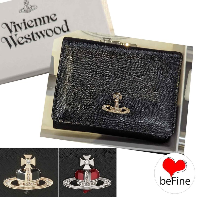 レア品】Vivienne Westwood ディアマンテ ハート オーブ 三つ折り財布