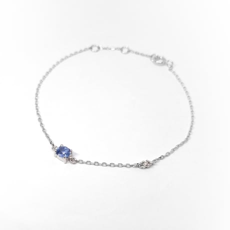 薄黄色サファイア。ダイヤモンド。スパークルブレスレット Yangon Little Gems