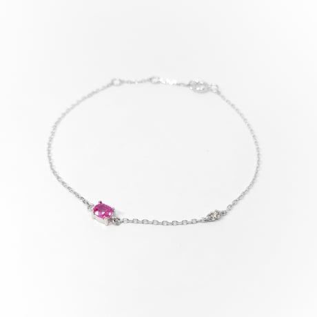 薄黄色サファイア。ダイヤモンド。スパークルブレスレット Yangon Little Gems