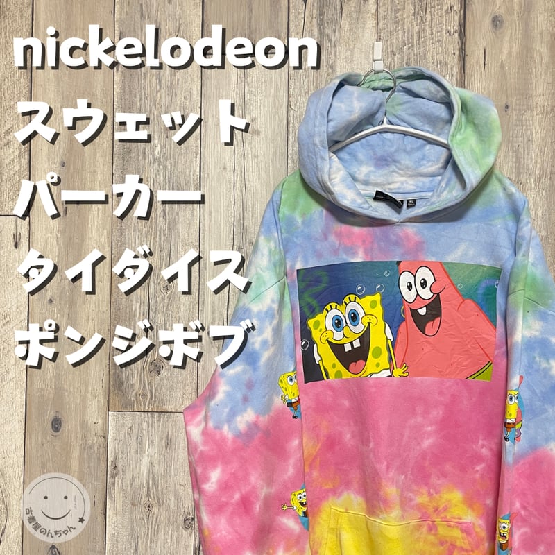 【大人気完売品】新品　SMC xスポンジボブ　タイダイ スウェット　4Y nickelodeon スウェットパーカー タイダイスポンジボブ【25-0252
