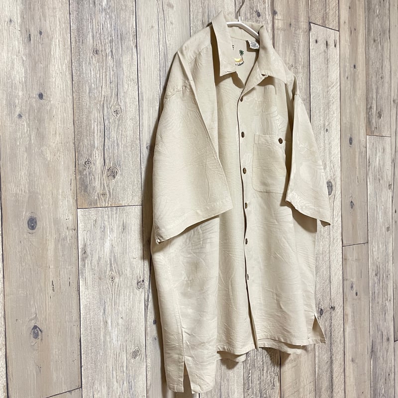 Banana Cabana シルクアロハシャツ 総柄 リーフ【25-0287】 | 古着屋