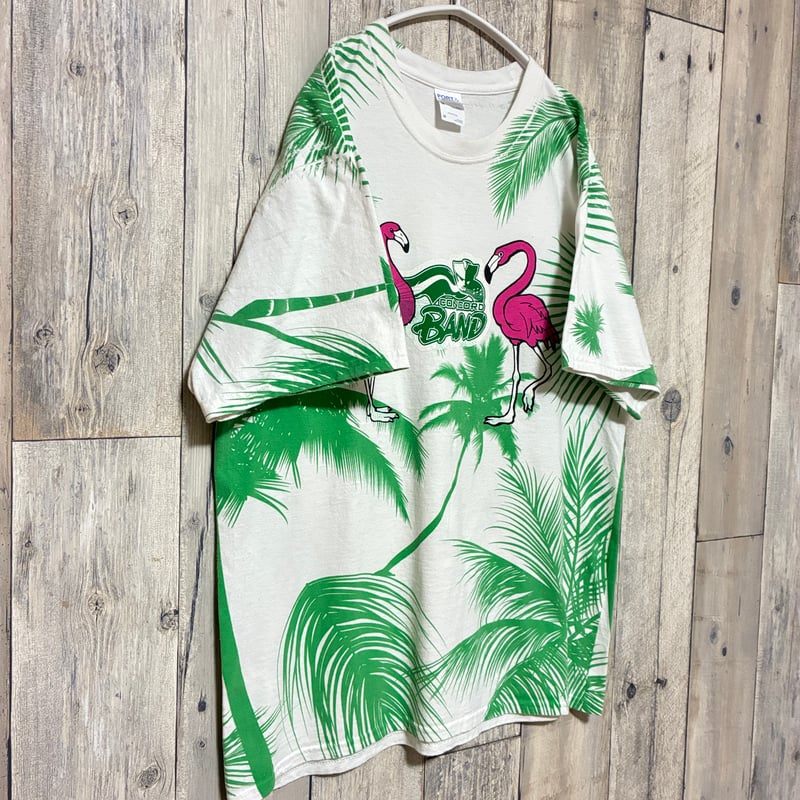 古着 ビンテージ 80s 90s フラミンゴ イラスト アニマル Tシャツ 美品 PORT＆COMPANY プリントTシャツ アニマル フラミンゴ【25-0448