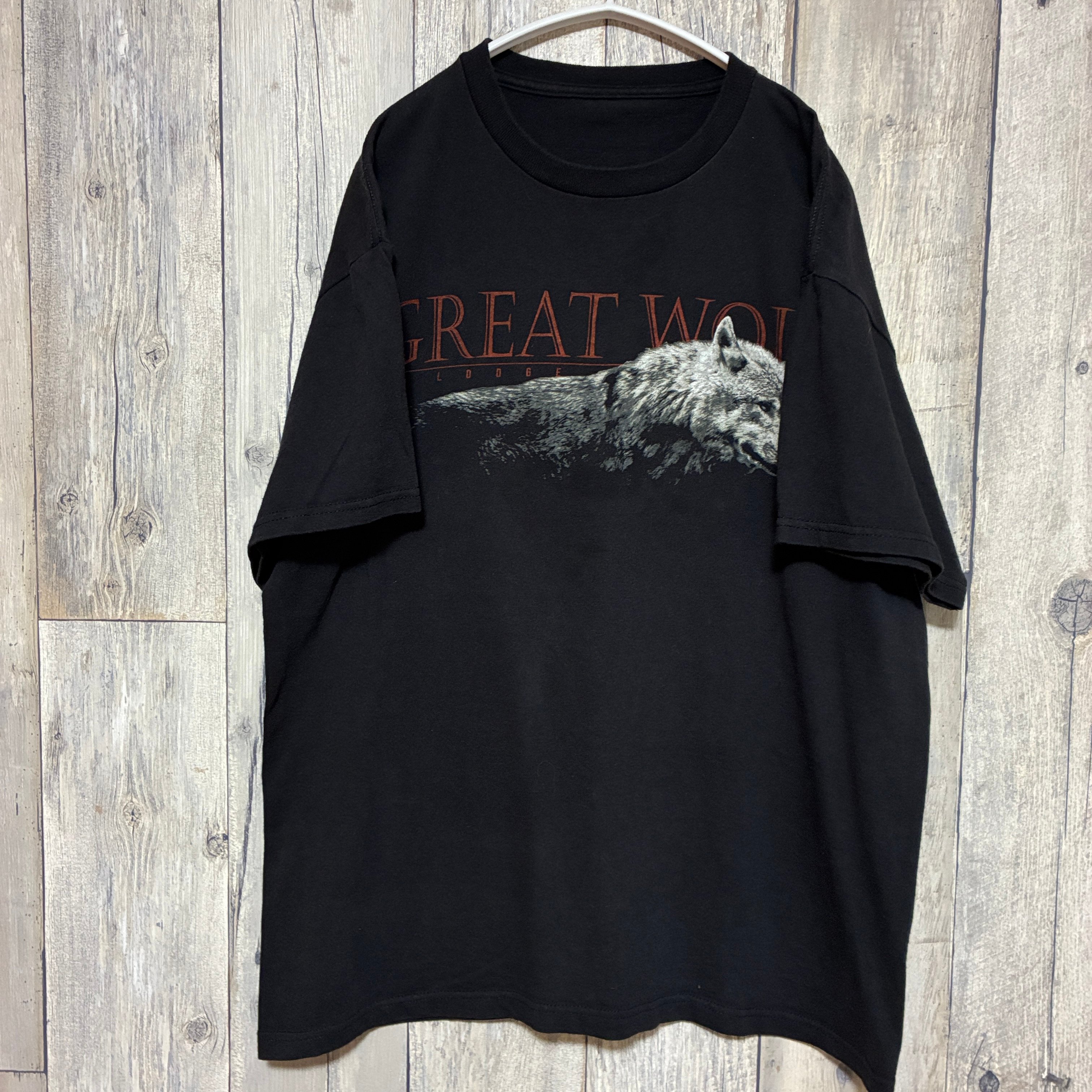 W&LT ウォルト KTF アニマルプリント ダメージTシャツ プリントTシャツ アニマル オオカミ【25‐0447】 | 古着屋のんちゃん