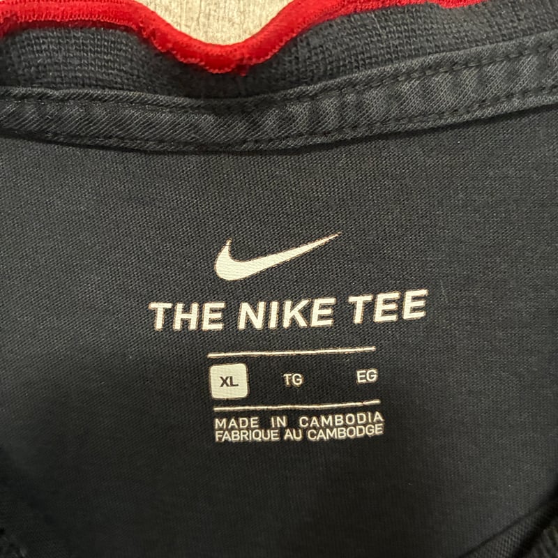 リメイク❣ Nikeフリル袖 プリントTシャツ8分袖 ブラック/レッド【R