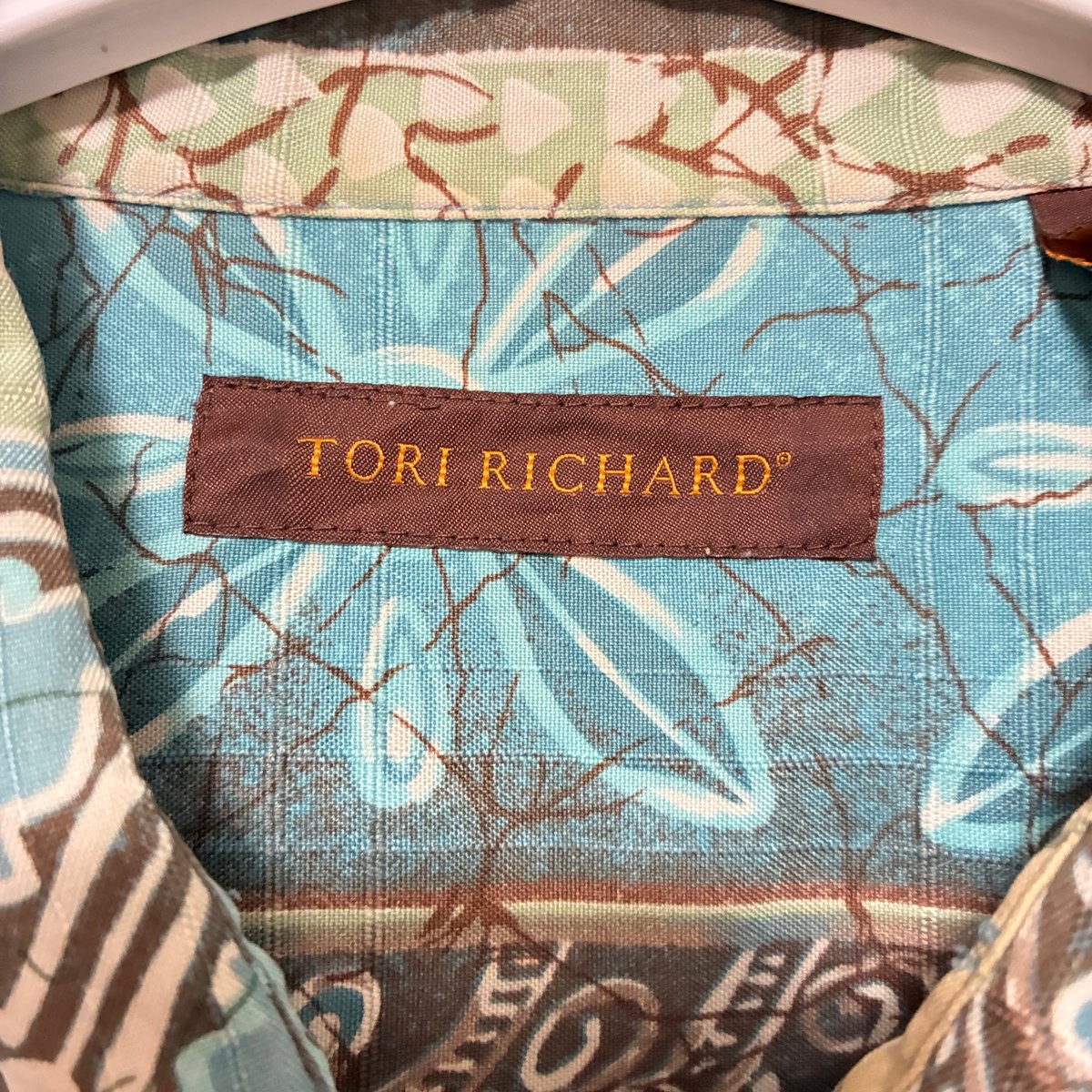 TORI RICHARD シルクアロハシャツ 総柄 パッチワーク風【25-0369