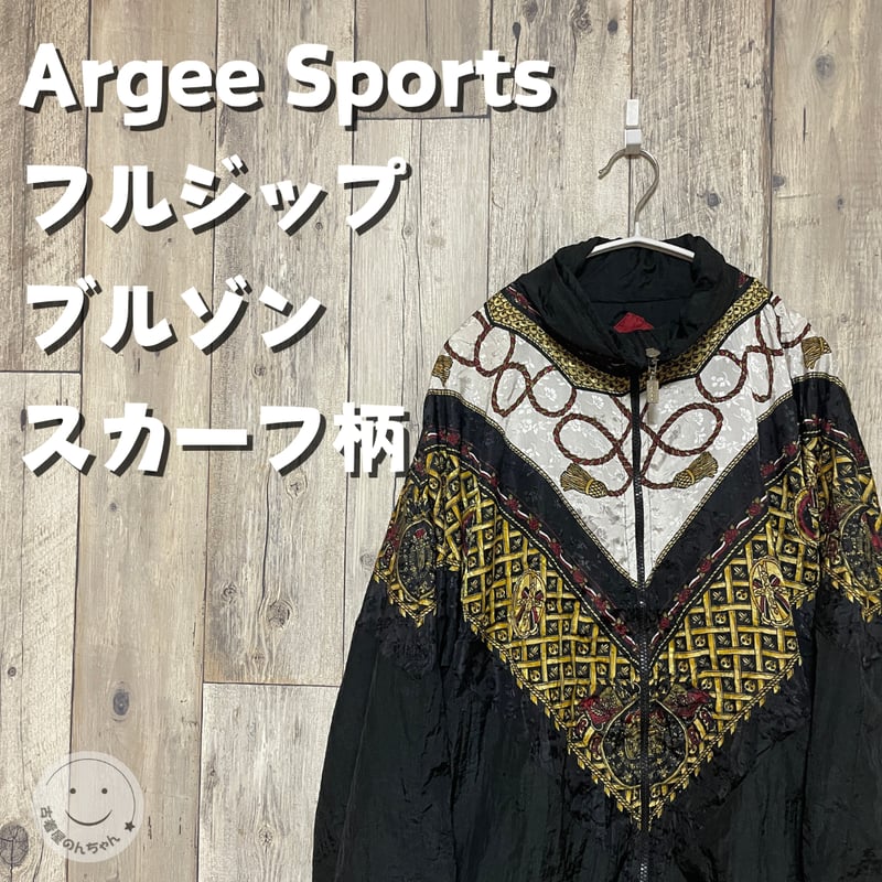 【セットアップ】古着 コーデ ブルゾン 総柄 スカーフ柄 マルチカラー レトロ Vintageヴィンテージ バロック柄 スカーフ柄 ブルゾン Lサイズ相当