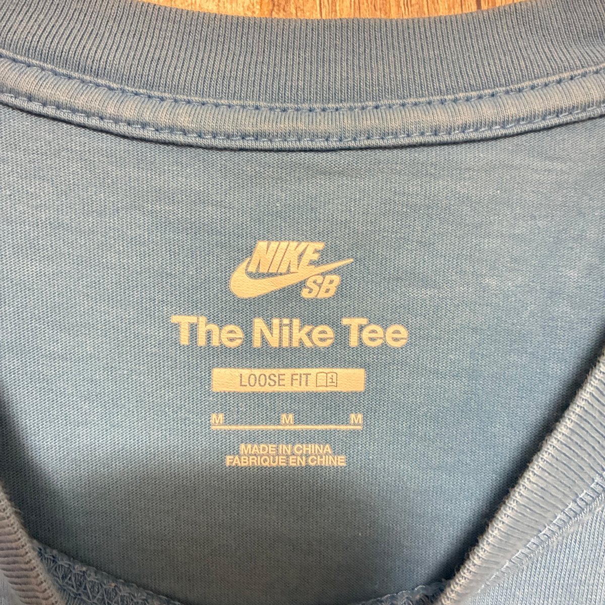 リメイク❣ NIKEプリントフリル Tシャツ半袖ショート丈ブルー 【R-0073