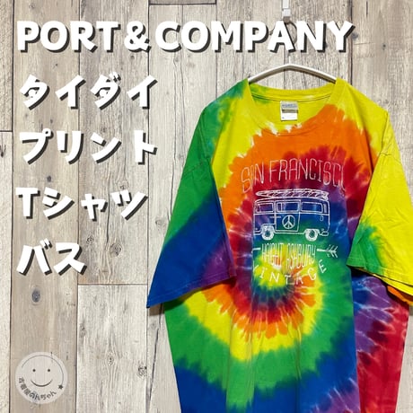 PORT＆COMPANY タイダイプリントTシャツ バス【25-0302】