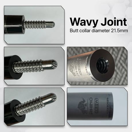 Rhino - 30インチ WAVY 11.8mm カーボンファイバー プールキューシャフト