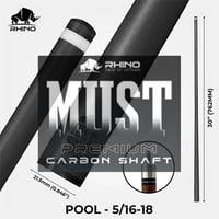 【新商品】 Rhino - 30インチ 5/16-18 MUST SHAFT 12.5mm カーボンファイバー プールキューシャフト
