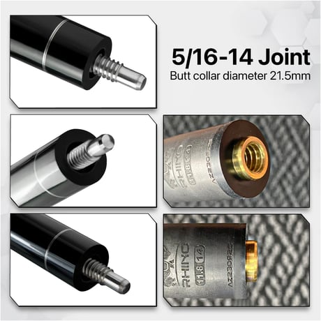 ※6月下旬入荷　Rhino - 30インチ ユナイテッド 5/16-14 12.9mm カーボンファイバー プールキューシャフト