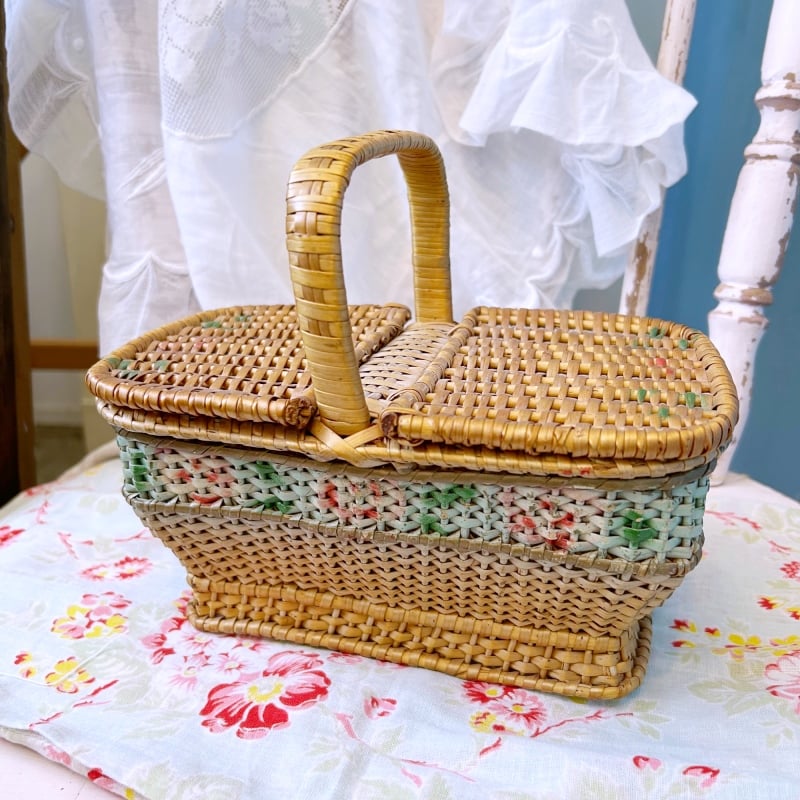 美品☆フランスアンティークのローズパニエ（23cm） | アンティークス蕾