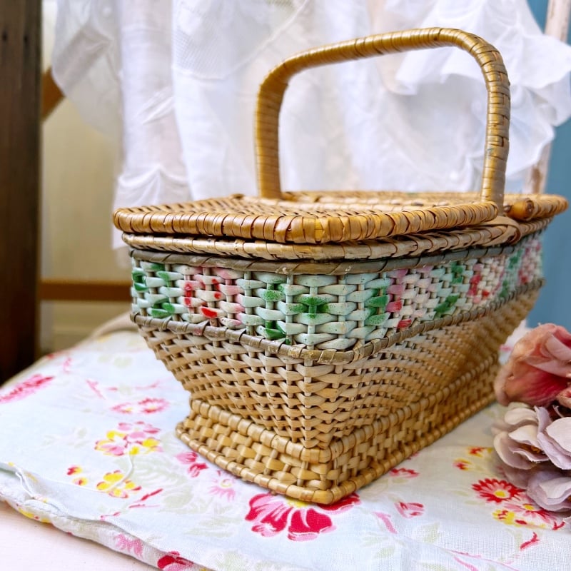 美品☆フランスアンティークのローズパニエ（23cm） | アンティークス蕾