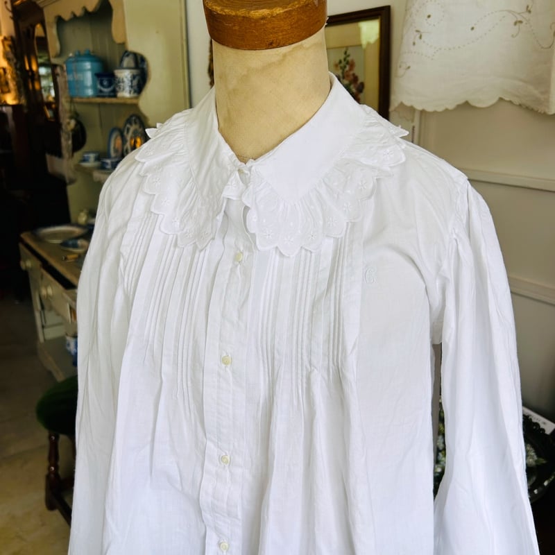 フランスヴィンテージブラウス　白　アンティークブラウス　arts& vrisko フランスヴィンテージブラウス 白 アンティークブラウス arts&