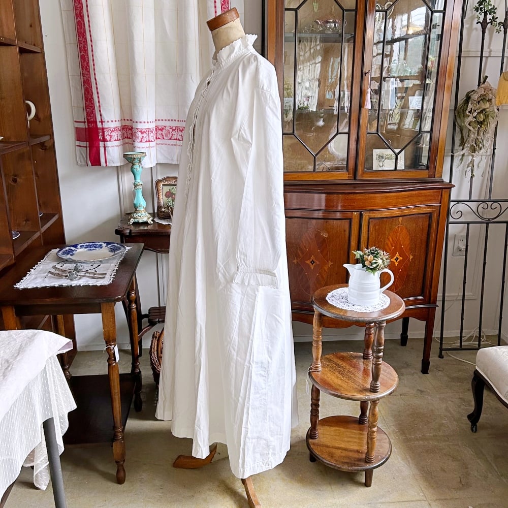 希少ヴィンテージナイトドレス ヨーロッパ1920年代フランスアンティークフランス シンプルデザインで上品☆フランスアンティークナイトドレス