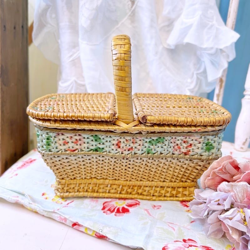 美品☆フランスアンティークのローズパニエ（23cm） | アンティークス蕾