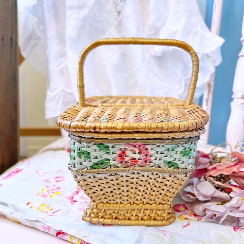 美品☆フランスアンティークのローズパニエ（23cm） | アンティークス蕾