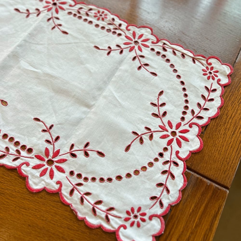 フランスアンティーク、ノルマンディーレース、テーブルランナー フランスアンティーク テーブルランナー | アンティークス蕾