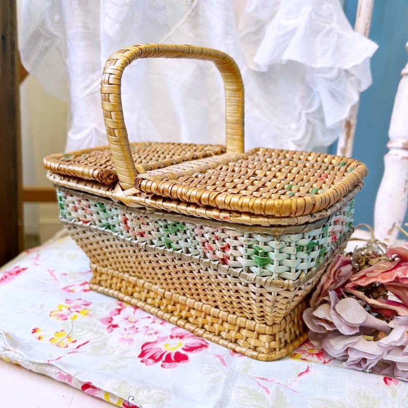 美品☆フランスアンティークのローズパニエ（23cm） | アンティークス蕾