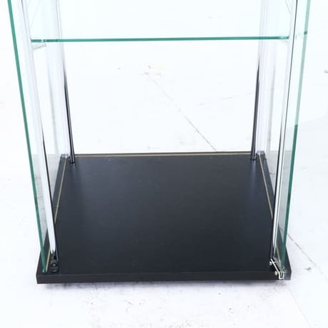 不二貿易 LED ガラスコレクションケース 4段 ブラック 高さ162cm 幅42.5cm 奥行36.5cm 強化ガラス棚 収納機能 推し活向け