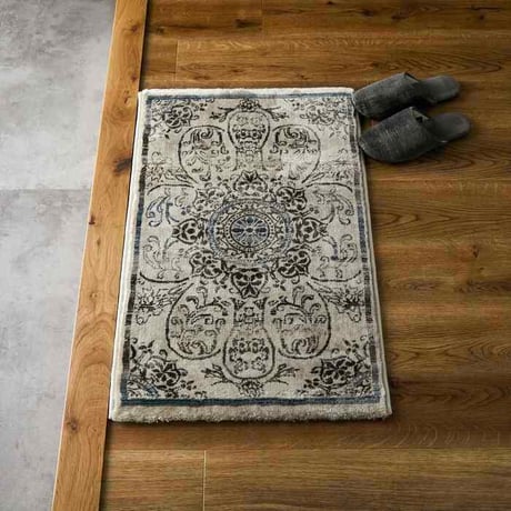 玄関 屋内 屋外 輸 入 ネカル アイボリー 約50×80cm 長方形 民族調 エスニック モダン シンプル オールシーズン 丈夫  50×80cm ノーア アイボリー