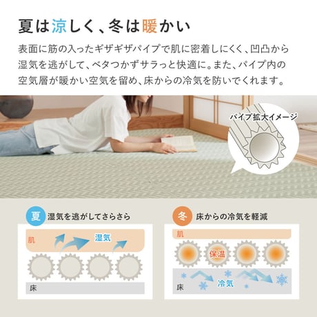 洗えるい草風カーペット　パスラッシュ　江戸間4.5畳