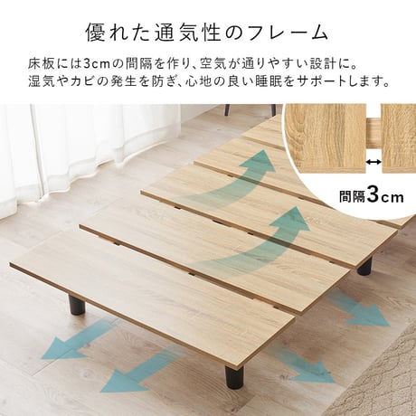 シングルベッド セミダブル ベッド シングル コンセント付き 宮棚 奥行き208.5cm 高さ61.5cm 床面高さ24.5cm マットレス 敷布団 寝室 リビングベッド下収納 シンプル 新生活 一