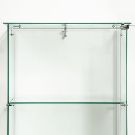 不二貿易 ガラスコレクションケース 3段 透明棚板 強化ガラス 高さ85cm 幅42.5cm 奥行き36.5cm ブラック 扉付き 収納機能