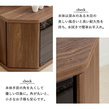 テレビ台 コーナー 43インチ 43型 対応 幅100cm キャスター付き ローボード TV台 テレビボード TVボード ロータイプ ガラス扉 木製 棚 収納 おしゃれ 北欧 ブラウン
