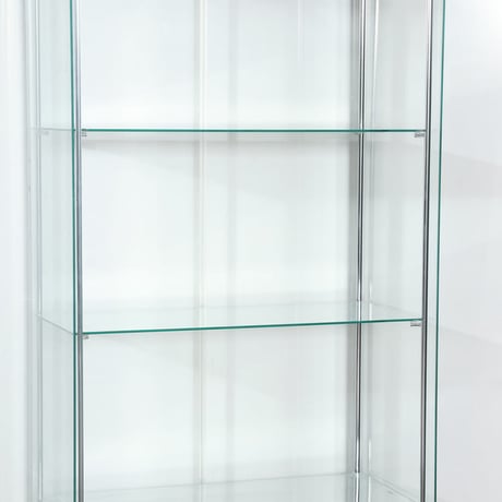 不二貿易 コレクションケース 4段 両開き ガラス棚 ブラック 高さ162cm 幅80cm 奥行40cm 収納力抜群 透明ガラス 耐荷重5kg」