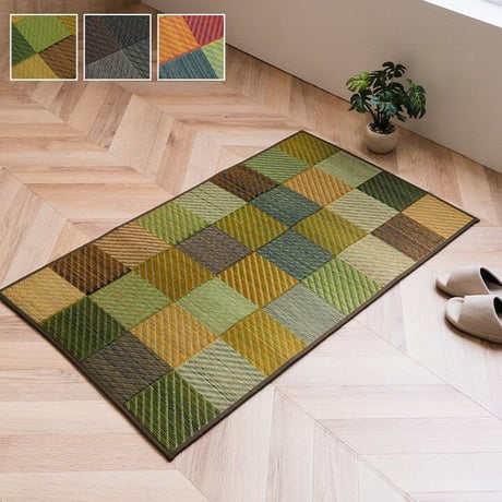 玄関マット マット カラフルブロック 70×120cm