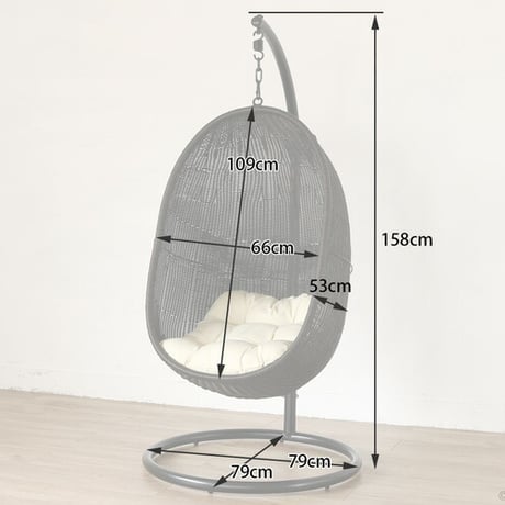 アジアン ハンギングチェア ハンモックチェア たまご型 アジアン家具 ソファー 椅子 イス スタンド パーソナルチェア 撥水 屋外 アジアン リゾート バリ島 コンパクト