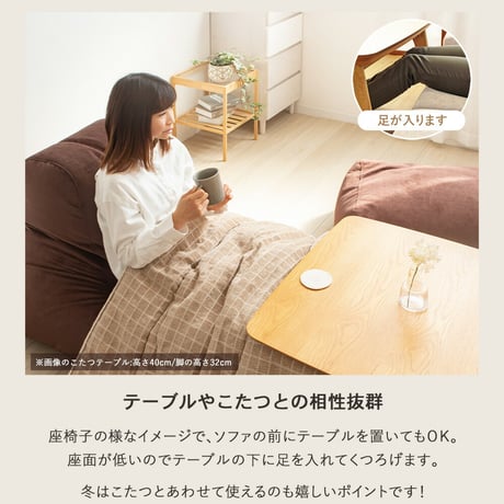 ビーズクッション 大きめ オットマン 50×65 日本製 おしゃれ ジャンボ クッション 寝る 1人 一人用 1p 布 ファブリック 低反発 ブラウン グレー シンプル 北欧 モダン 新生活 一人暮