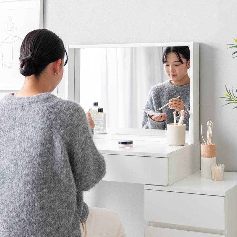 幅95cm】ミラー&チェスト付きドレッサーデスク | PLUS-ONE-KAGU公式サイト