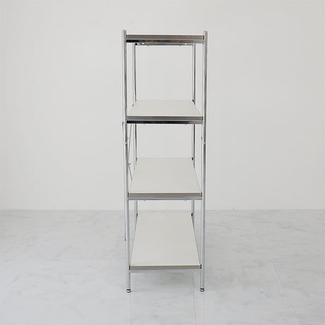 収納家具 ラック スチール メタル製 白 おしゃれ 棚 収納棚 頑丈 スリム 収納 スチールシェルフ 幅80 4段 奥行38 隙間収納 省スペース オープン オープンシェルフ グレー ベージュ ホワ