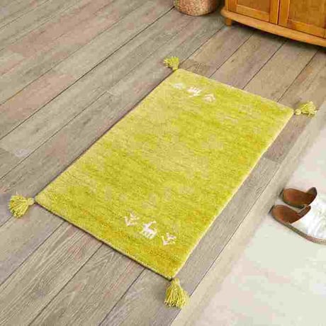 玄関マット 室内 50x80cm ミニラグ ホノカ 6色対応 玄関 ラグ おしゃれ 屋内 ウール100％ ラグマット ウールラグ 長方形 ギャッベ 手織り 防炎 オールシーズン シンプル  50×8