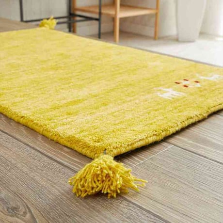 玄関マット 室内 50x80cm ミニラグ ホノカ 6色対応 玄関 ラグ おしゃれ 屋内 ウール100％ ラグマット ウールラグ 長方形 ギャッベ 手織り 防炎 オールシーズン シンプル 50×80