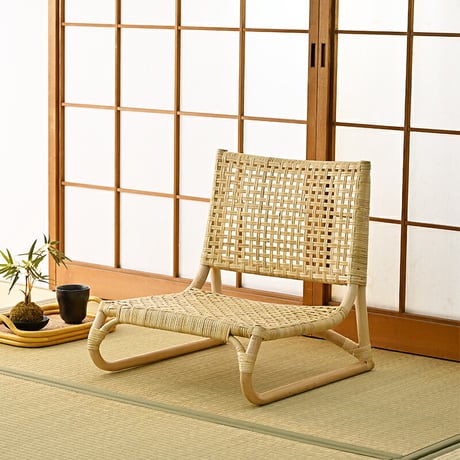 座椅子 ラタンチェア ローチェア rattan 椅子 リラックス フロアチェア ラウンジチェア パーソナルチェア イージーチェア 座椅子 ベージュ ナチュラル インテリア 和風 日本 畳 ひとり暮ら
