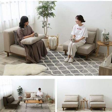 1人掛けローソファ 一人掛け 一人暮らし スリム コンパクトソファー おしゃれ おしゃれ家具 北欧 ベージュ フロアソファ フロアソファー ファブリックソファ シンプル