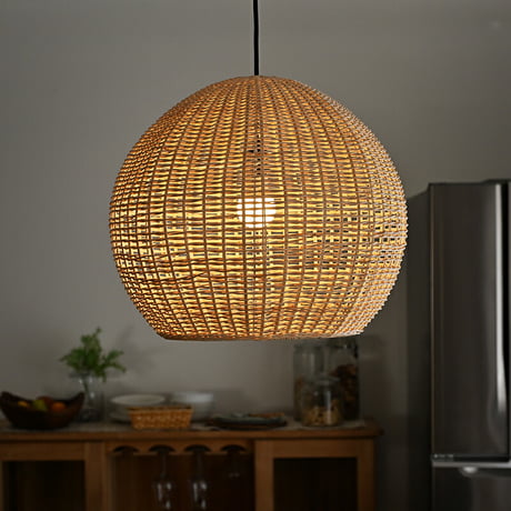 ランプシェード ペンダントランプ 照明 ラタン 籐 ランプ ライト シェード 1灯 口金E26 60W LED 天井照明 インテリア照明 ペンダント照明 吊り下げ 和モダン 照明器具 おしゃれ リゾ