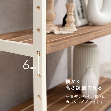 オープンラック 幅45cm 4段 シンプル リビング 収納家具 おしゃれ 北欧 収納棚 木製 棚 出窓 台所 キッチン ランドリー 洗面所 ディスプレイラック マルチ収納 ファック
